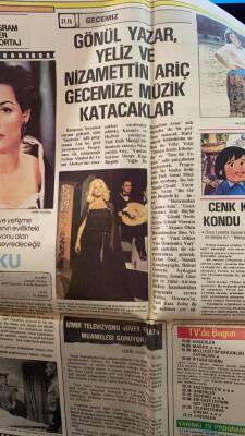 Tercüman Gazetesi 27 Temmuz 1979 - Gönül Yazar , Yeliz Ve Nizamettin Ariç Gecemize Müzik Katacaklar GZ70301 - 2