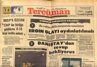 Tercüman Gazetesi 28 Ağustos 1980 - MSPli Özcan CHP İle Birliğe Gidilirse 8-10 Kişi İstifa Ederiz GZ118851 - 1