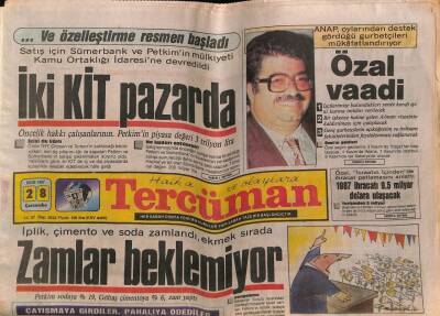 Tercüman Gazetesi 28 Ekim 1987 - G.Saray ve Beşiktaş 3 Yıldır Zirve İçin Birbirini Kovalıyor GZ54259 - 1