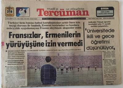 Tercüman Gazetesi 28 Eylül 1981 - Fransızlar , Ermenilerin Yürüyüşüne İzin Vermedi GZ25133 - 1
