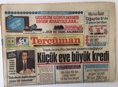 Tercüman Gazetesi 28 Eylül 1985 - Toplu Konutta Destek Sistemi Değişiyor Küçük Eve Büyük Kredi, Kerbela Ey Kerbela Röportaj GZ13939 - 2