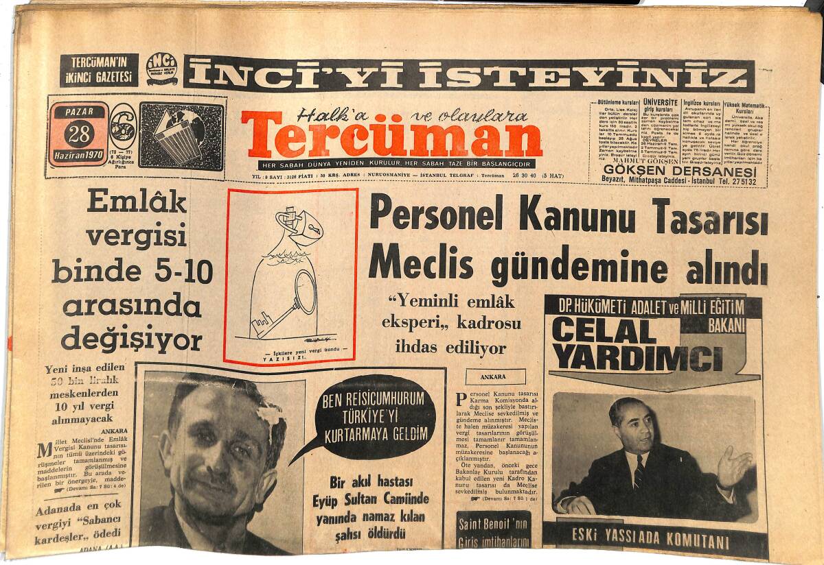 Tercüman Gazetesi 28 Haziran 1970 - Türk Kartalları Avrupa Semalarında Yarışacak - Giresunluluar Futbolcu Avı İçin İstanbul'da GZ144952 - 1