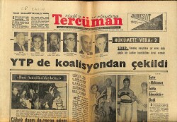 Tercüman Gazetesi 28 Kasım 1963 - YTPde Koalisyondan Çekildi GZ67662 - 2