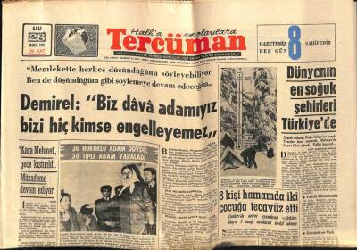 Tercüman Gazetesi 28 Mart 1967 - Demirel Biz Dava Adamıyız Bizi Hiç Kimse Engelleyemez GZ54200 - 1