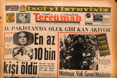 Tercüman Gazetesi 28 Mart 1971 - Doğu Pakistanda Oluk Gibi Kan Akıyor , 10 Bin Kişi Öldü GZ86947 - 1