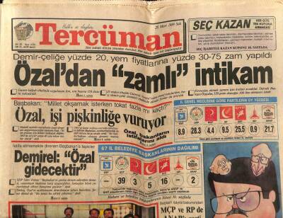 Tercüman Gazetesi 28 Mart 1989 - Demirel Özal Gidecektir GZ65047 - 1