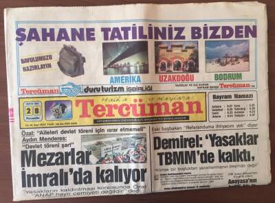 Tercüman Gazetesi 28 Mayıs 1987 - Taksilere Yazarkasa GZ10382 - 1