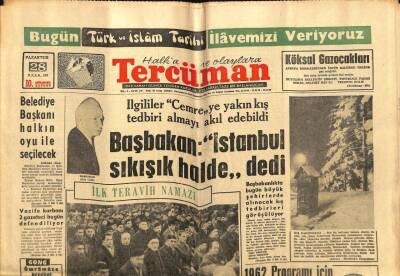 Tercüman Gazetesi 28 Ocak 1963 - Başbakan İstanbul Sıkışık Halde dedi GZ70623 - 2