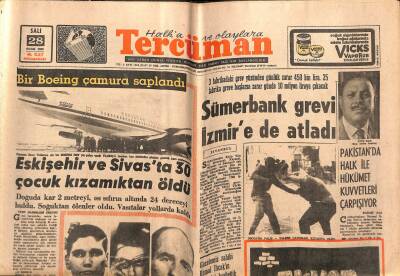 Tercüman Gazetesi 28 Ocak 1969 - Sümerbank Grevi İzmire de atladı. - Bağdat ve Barsada 14 Casus İdam Edildi. GZ123651 - 1