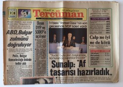 Tercüman Gazetesi 28 Ocak 1985 - Anayasanın 84. Maddesinin Değişmesi Siyasi İstikrarı Sağlar GZ10835 - 1