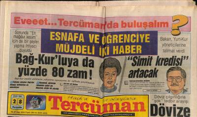 Tercüman Gazetesi 28 Ocak 1988 - SHPli Binicinin Dokunulmazlığının Kaldırılması İstendi - Dövize Faiz Freni ! GZ118035 - 1