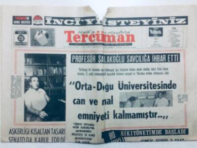 Tercüman Gazetesi 28 Temmuz 1970 - Orta Doğu Üniversitesinde Can Ve Mal Emniyeti Kalmamıştır GZ42616 - 1