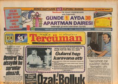 Tercüman Gazetesi 28 Temmuz 1985 - Derwall Galatasaray Alkışlanacak - Gulami Hep Karavana Attı GZ127586 - 1