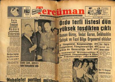 Tercüman Gazetesi 29 Ağustos 1957 - Bolu Emniyet Müdürü Öldürüldü GZ70815 - 2