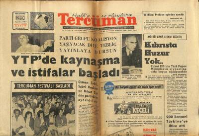 Tercüman Gazetesi 29 Ağustos 1963 - Adana Ve Manisada Yerli Film Oynamıyacak - 900 Barzani Türkiyeye İltica Etti GZ123437 - 1