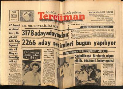 Tercüman Gazetesi 29 Ağustos 1965 - Nüfusumuzun 32 Milyona Çıktığı Tahmin Ediliyor GZ70848 - 2