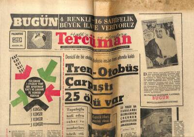 Tercüman Gazetesi 29 Ağustos 1966 - Karşılaşma Bir Kör Döğüşü Halinde Geçti G.Saray 1 F.Bahçe 1 GZ54038 - 1