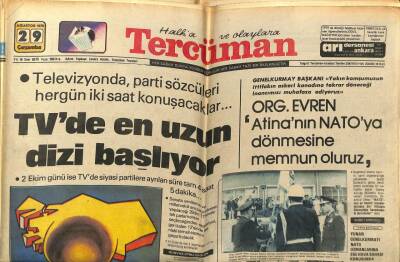 Tercüman Gazetesi 29 Ağustos 1979 - Org.Kenan Evren,Atinanın NATOya Dönmesine Memnun Oluruz GZ54667 - 1
