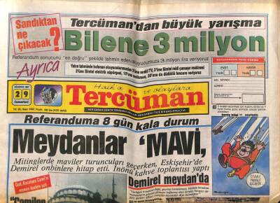 Tercüman Gazetesi 29 Ağustos 1987 - Meydanlar Mavi GZ65191 - 2