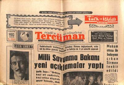 Tercüman Gazetesi 29 Aralık 1962 - Milli Savunma Bakanı Yeni Açıklamalar Yaptı GZ55141 - 1