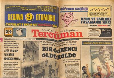 Tercüman Gazetesi 29 Eylül 1976 - Müşerref Tezcan Bu Gece TVde Müzik Ziyafeti Çekecek - Muhammed Ali Cuma Namazını Sultanahmet Camiinde Kılacak GZ118846 - 1