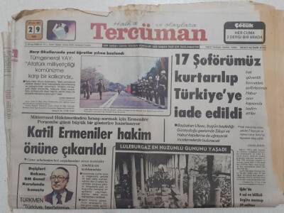 Tercüman Gazetesi - 29 Eylül 1981 - Katil Ermeniler Hakim Önüne Çıkarıldı GZ112702 - 1