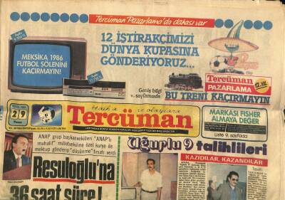 Tercüman Gazetesi 29 Eylül 1985 - İnönü SHP Başkanlığına Adaylığımı Koyacağım GZ118710 - 1