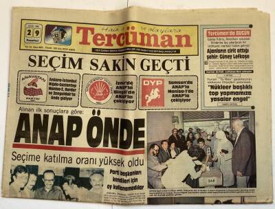Tercüman Gazetesi 29 Eylül 1986 - Liderler Öğleye Kadar Uyudular GZ60291 - 1