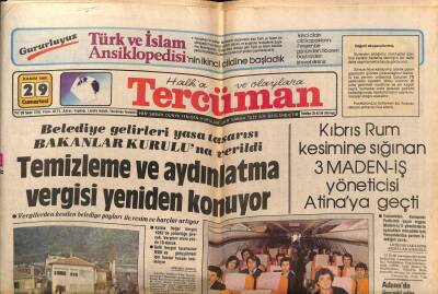 Tercüman Gazetesi 29 Kasım 1980 - Kıbrıs Rum Kesimine Sığınan 3 Maden - İş Yöneticisi Atinaya Geçti GZ70652 - 1