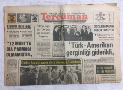 Tercüman Gazetesi 29 Mart 1976 - Türk- Amerikan Gerginliği Giderildi - GZ17708 - 1