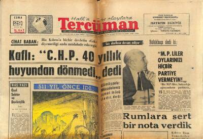 Tercüman Gazetesi 29 Mayıs 1964 - Rumlara Sert Bir Nota Verdik GZ77518 - 1