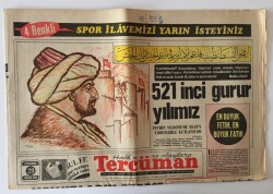 Tercüman Gazetesi 29 Mayıs 1974 - İstanbul Fethinin 521 inci Gurur Yılı Törenlerle Kutlanıyor GZ11310 - 1