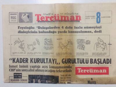 Tercüman Gazetesi 29 Nisan 1967 - Kader Kurultayı Gürültülü Başladı GZ53412 - 1