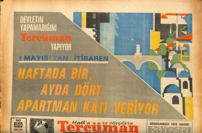 Tercüman Gazetesi 29 Nisan 1969 - Mersinde Dün 300 Gecekondu Yandı GZ86381 - 1