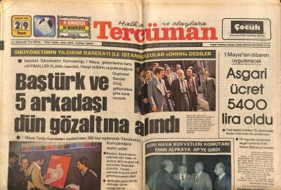 Tercüman Gazetesi 29 Nisan 1979 - Baştürk Ve 5 Arkadaşı Dün Gözaltına Alındı GZ79342 - 1