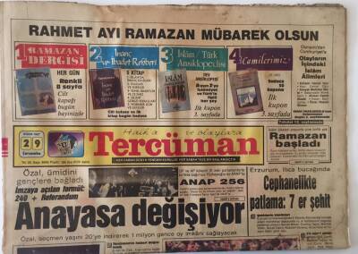 Tercüman Gazetesi 29 Nisan 1987 - Özal Seçmen Yaşını 20ye İndirerek 1 Milyon Gence Oy İmkanı Sağlayacak Ve Anayasayı Değiştirecek GZ13942 - 1