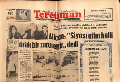 Tercüman Gazetesi 29 Ocak 1963 - Alican Siyasi Affın Halli Artık Bir Zarurettir Dedi GZ55147 - 1