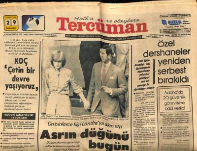 Tercüman Gazetesi 29 Temmuz 1981 - Mehmet Teoman Nükhet Duruyu Meşhur Etti Nesli Özsoy İle Evlendi... GZ65935 - 2