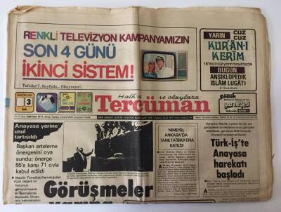 Tercüman Gazetesi 3 Ağustos 1982 - Türk-İşte Anayasa Harekatı Başladı GZ10751 - 1