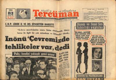 Tercüman Gazetesi 3 Aralık 1965 - Ayasofyanın Cami Yapılması Milletçe Arzu Edilmektedir GZ70832 - 1