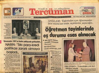 Tercüman Gazetesi 3 Aralık 1981 - Org. Evren Teknolojide Çok İleri Ülkelere Teknik Beyin Gücü İhraç Ediyoruz GZ122161 - 1