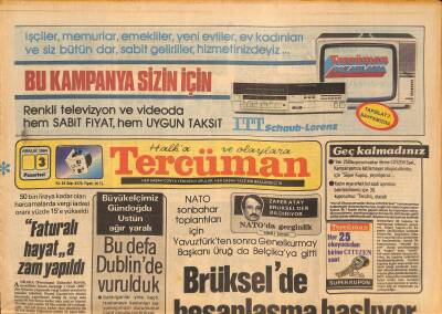 Tercüman Gazetesi 3 Aralık 1984 - Yahya Kemal 100 Yaşında - Brükselde Hesaplaşma Başlıyor GZ127003 - 1