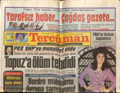 Tercüman Gazetesi 3 Aralık 1988 - PKK SHPye Musallat Oldu GZ64570 - 1