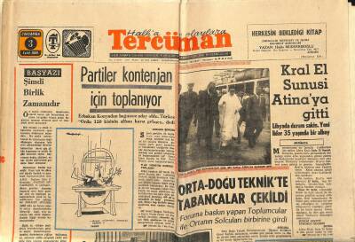 Tercüman Gazetesi 3 Eylül 1969 - Partiler Kontenjan İçin Toplanıyor. - Yılın Satış Rekoru Gene Arçelikte GZ123639 - 1