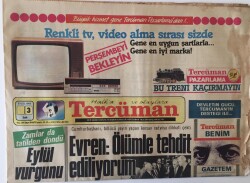 Tercüman Gazetesi 3 Eylül 1985 - Kenan Evren Ölümle Tehdit Ediliyorum GZ13941 - 2