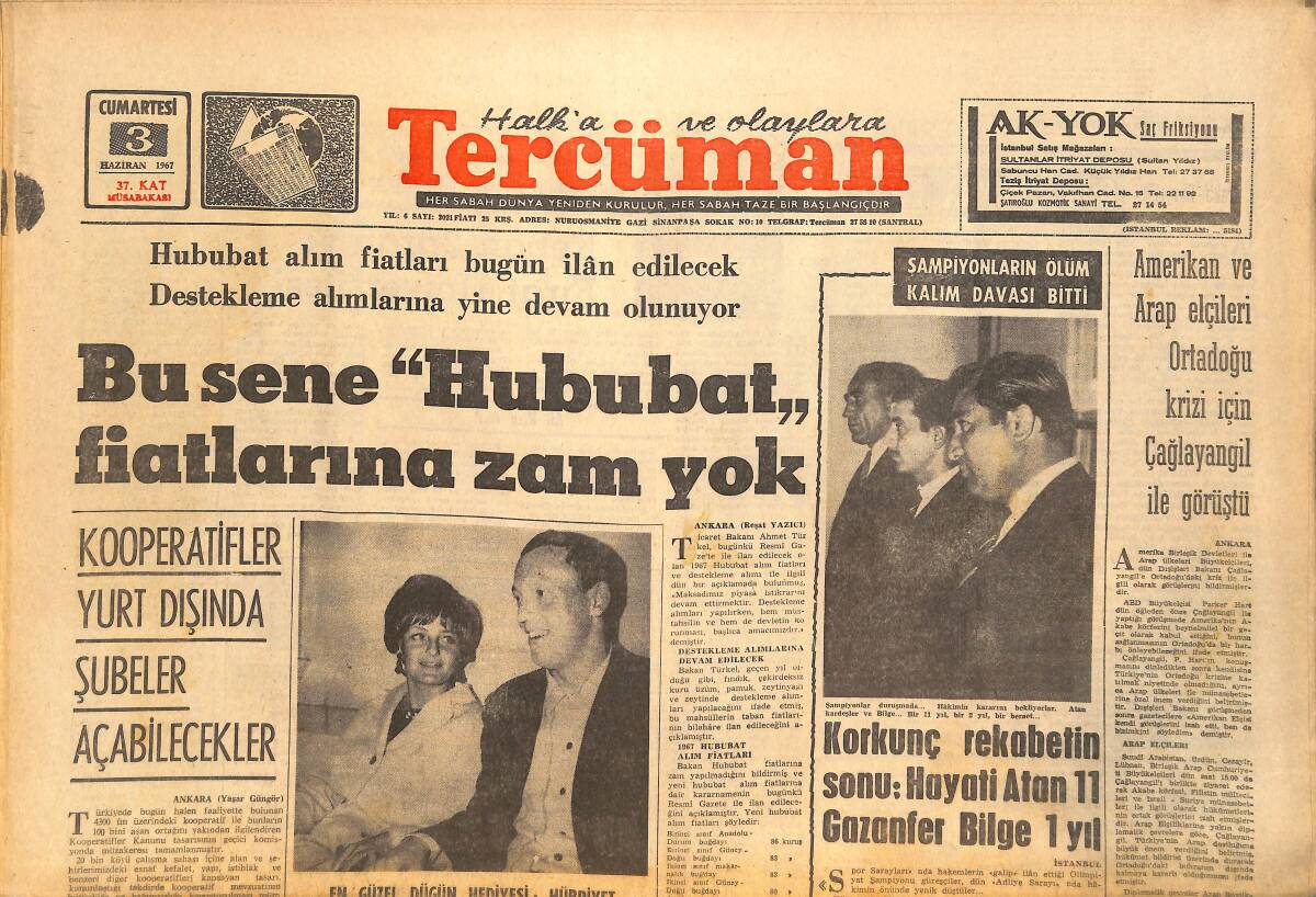 Tercüman Gazetesi 3 Haziran 1967 - Gönül Akkor'un Kaçırdığı İki Çocuğu Almak İçin Eski Kocası Almanya'dan Geldi - Aşk Yüzünden Müslüman Oldu GZ146427 - 1