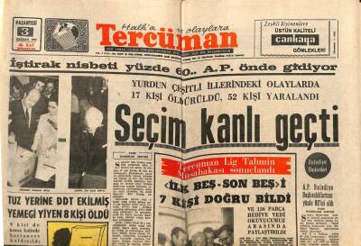 Tercüman Gazetesi 3 Haziran 1968 - Tuz Yerine DDT Ekilmiş Yemeği Yiyen 8 Kişi Öldü GZ79331 - 1