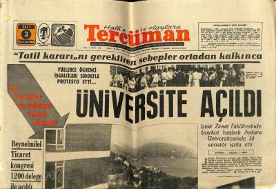 Tercüman Gazetesi 3 Haziran 1969 - Yüzlerce Öğrenci Protesto Etti, Üniversite Açıldı GZ54780 - 1