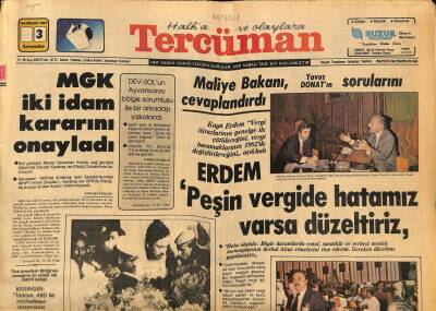 Tercüman Gazetesi 3 Haziran 1981 - MGK İki idam Kararını Onayladı GZ70015 - 1
