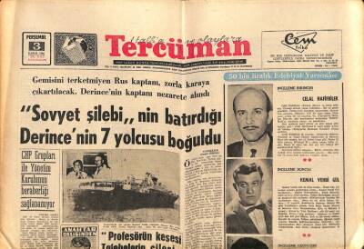 Tercüman Gazetesi 3 Kasım 1966 - Ve İsmet Paşamıza 2,5 Liraya Yeni Pil Alındı - Derincenin 7 Yolcusu Boğuldu GZ123564 - 1